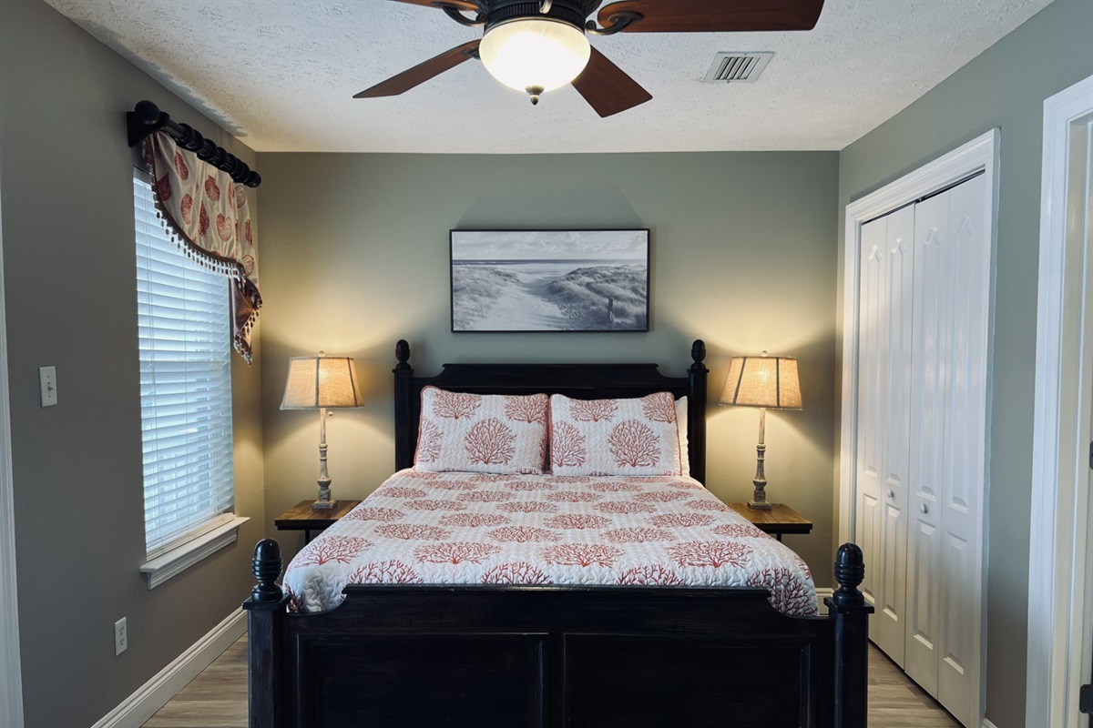 New LVP flooring for this queen and twin bedroom.