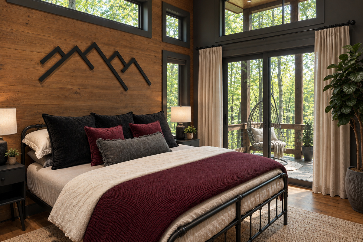King Suite #1 with full view slider access to deck