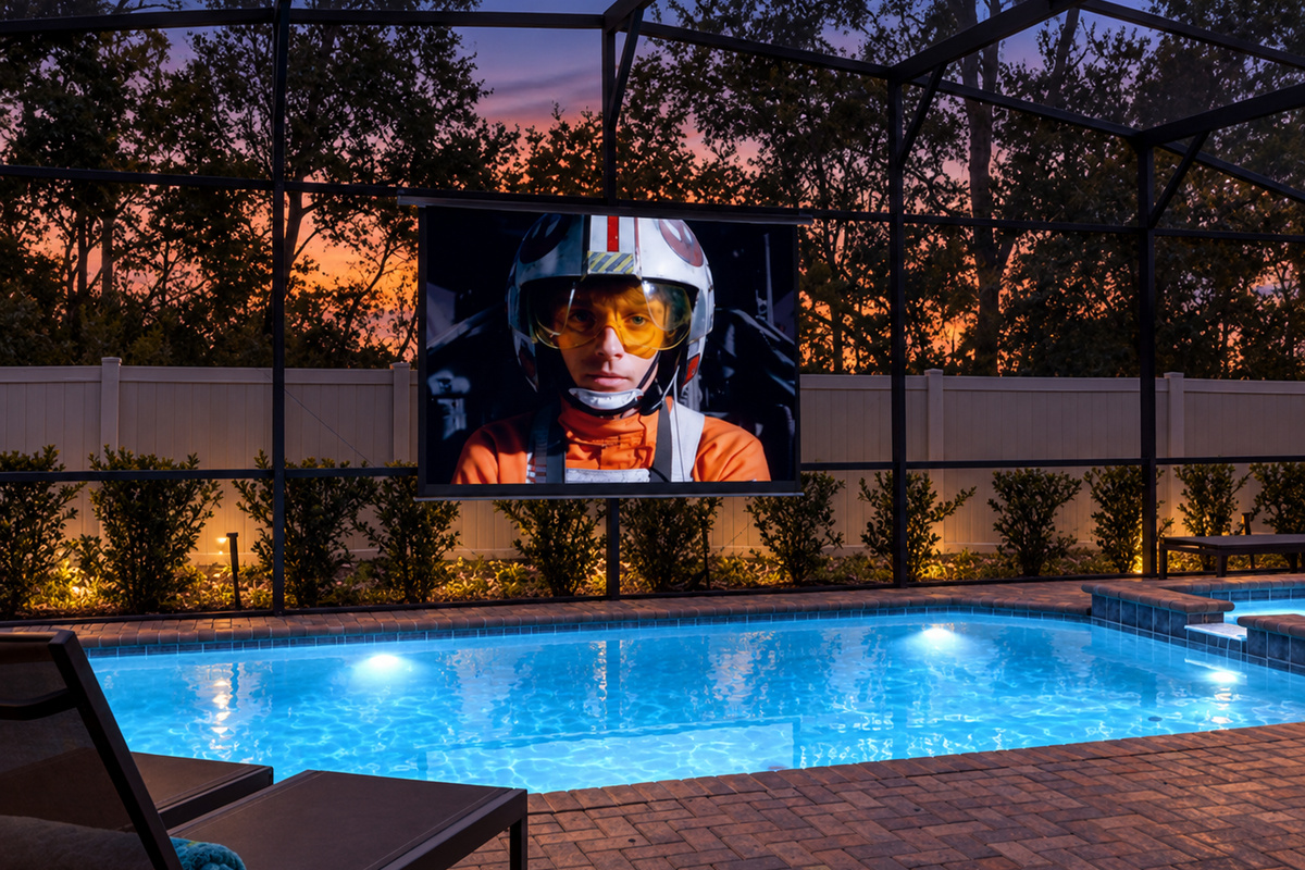 Watch Movies And TV On The Poolside Theater