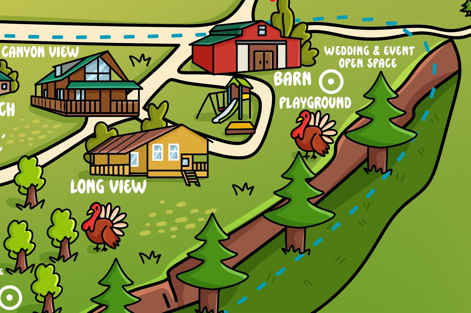 Western Town Retreat Cartoon rendition