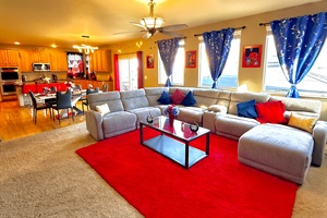 Living room with a plush, ultra-comfy sectional couch—perfect for lounging and relaxation