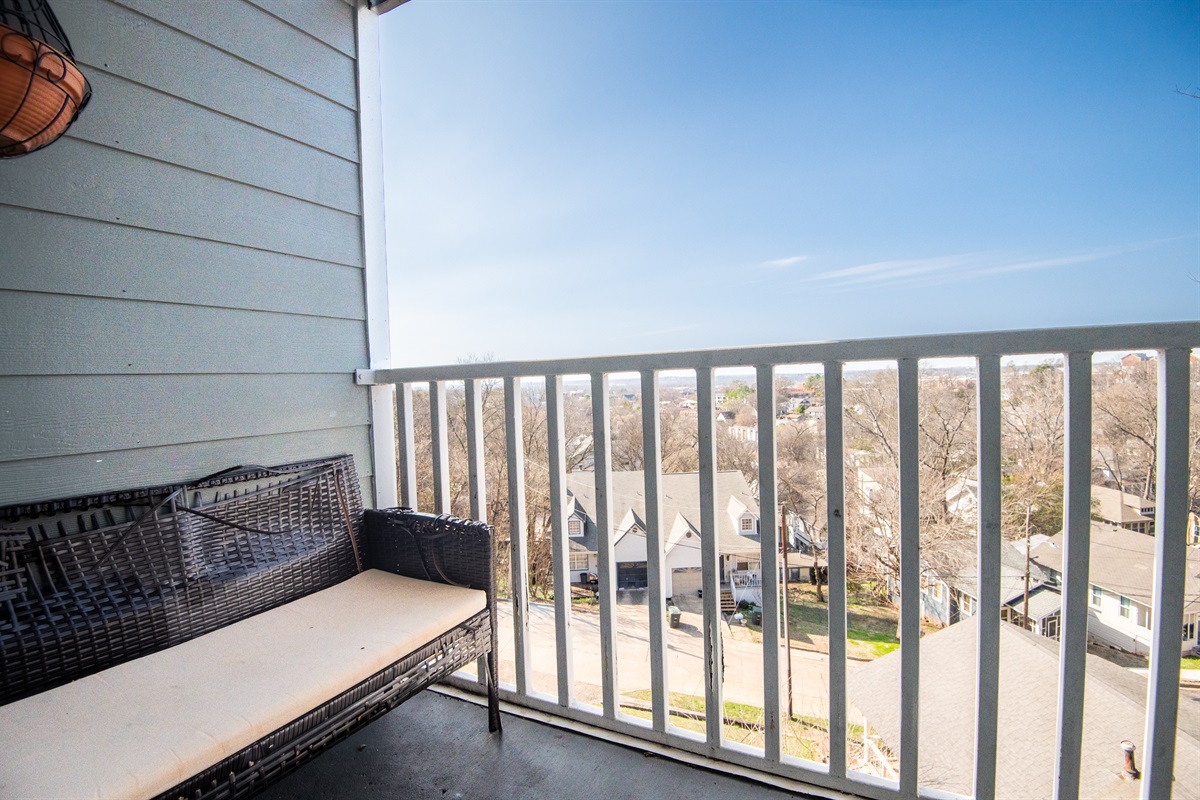 You will get to enjoy the beautiful scenery of a hilltop view from your private balcony in Unit E. Savor every sip of coffee in the morning or evening while you take a break from the day.