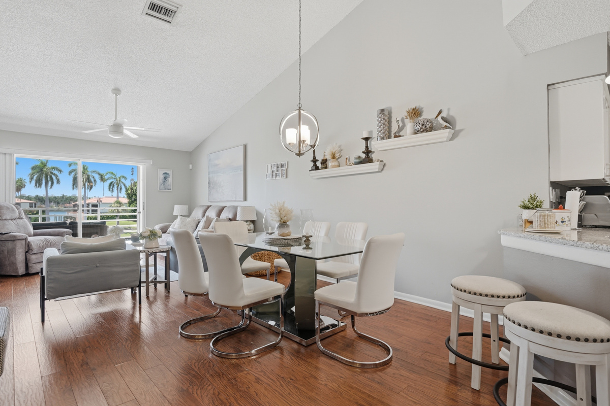 Gather around the dining area for a home-cooked meal, takeout from a nearby restaurant, or a relaxed evening of good food and conversation with family and friends.