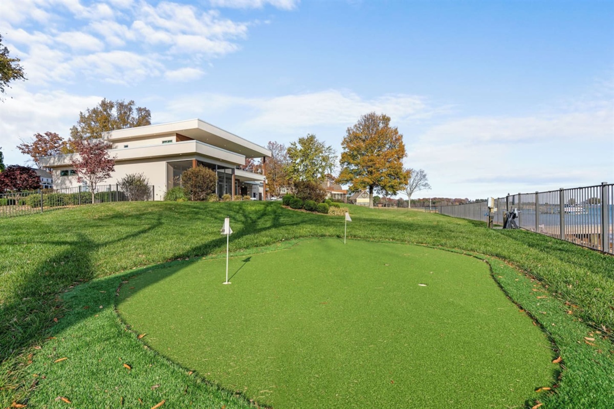 Practice your golf skills on our putting green!