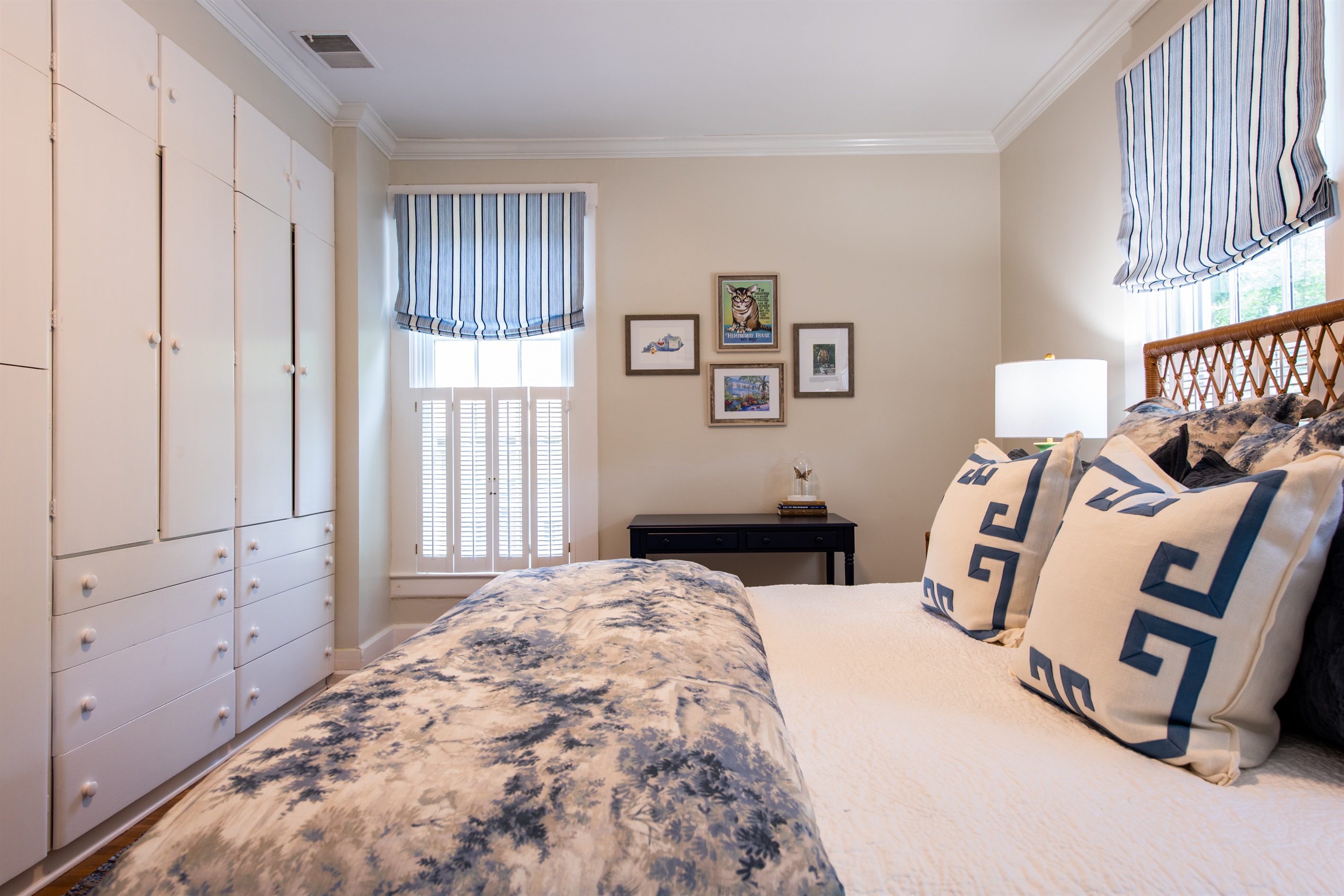 Serene bedroom, a peaceful retreat for rest and relaxation after a long day.