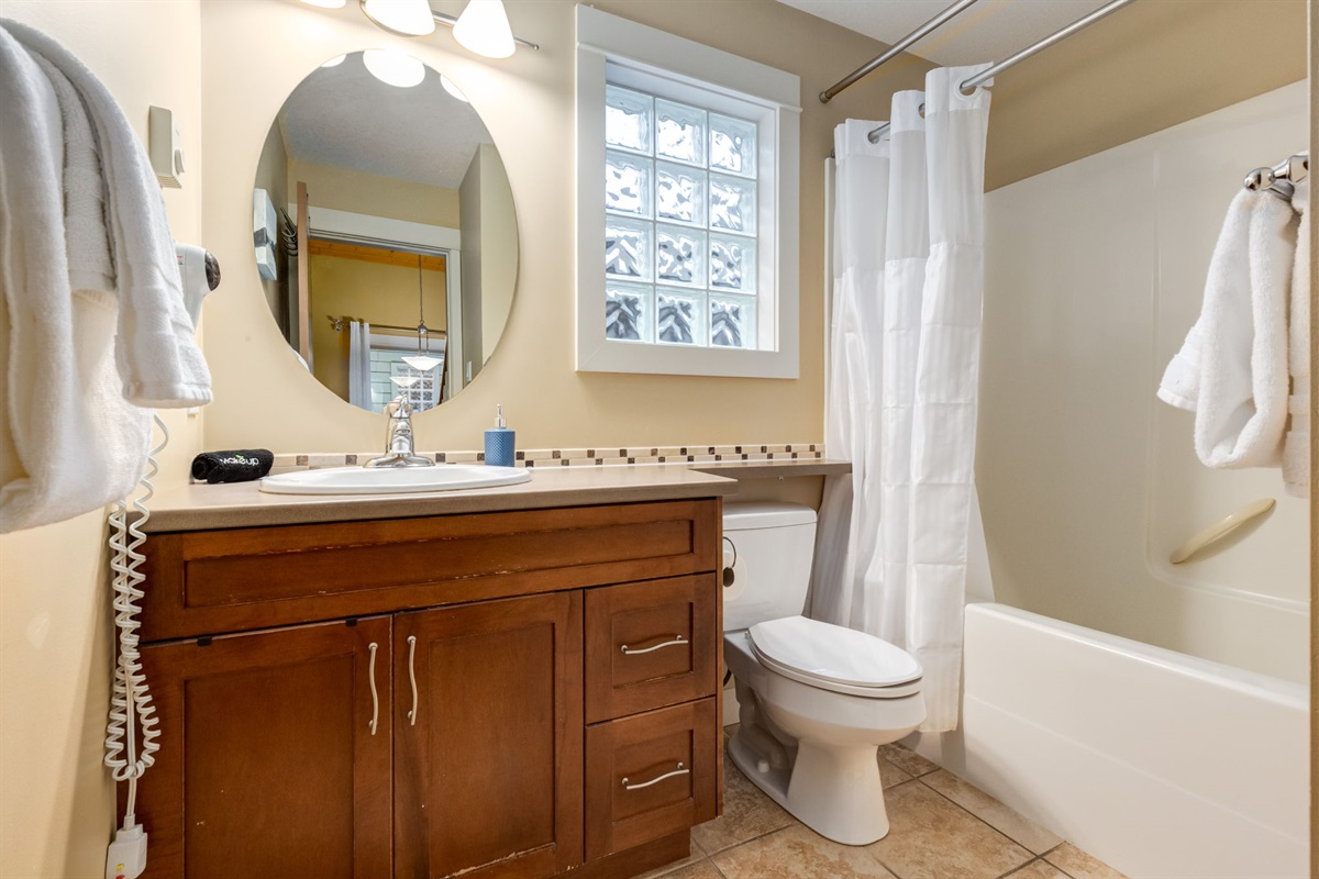 Full bathroom on the main level & shower only in the loft