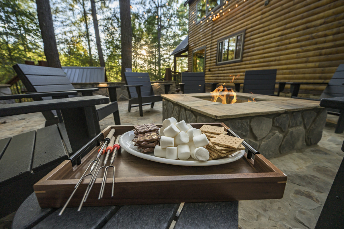 Creating delicious experiences one s'more at a time by the firepit.