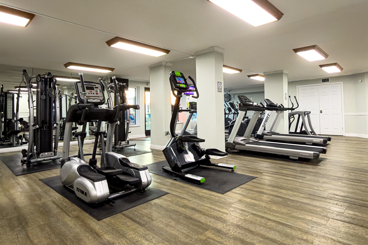 Keep up with your daily routine using the cardio and weight machines. Wind down later with a quiet game of pool.