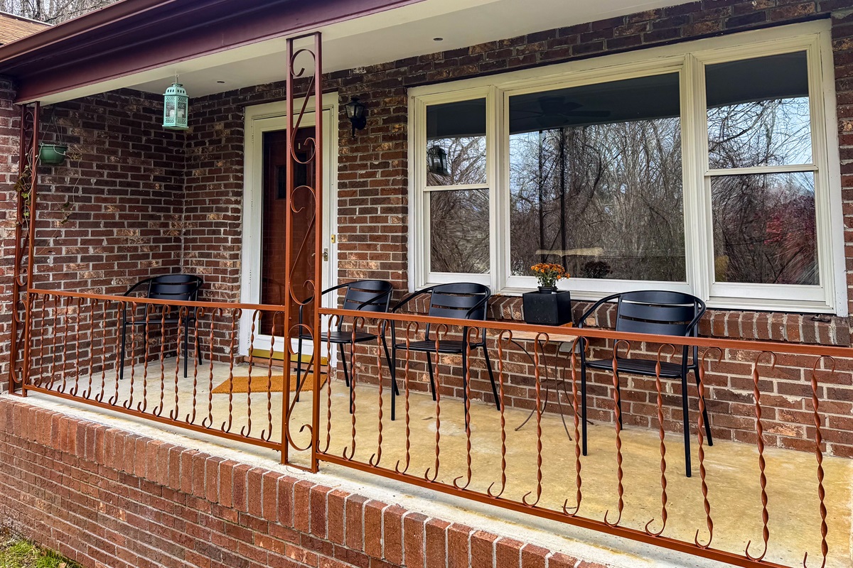 Covered porch on the front of the house. Nearly end of the road privacy with only a handful of houses!