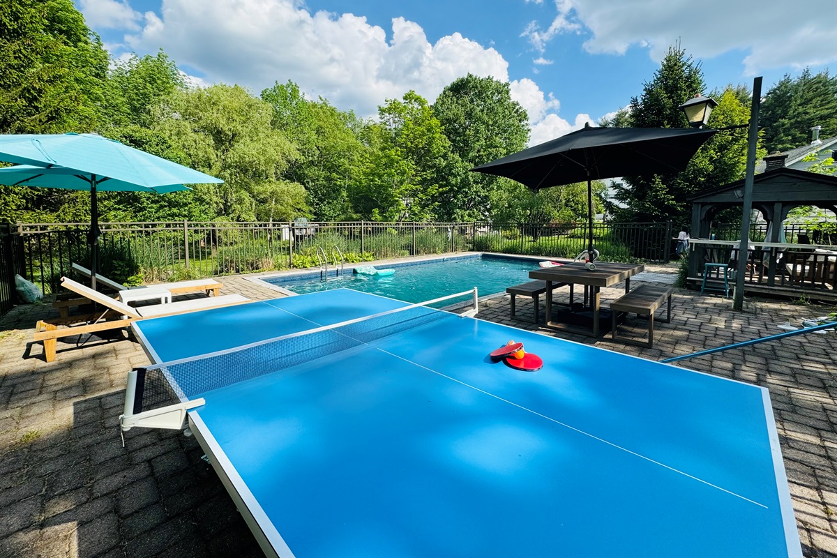 Ping pong table at the pool