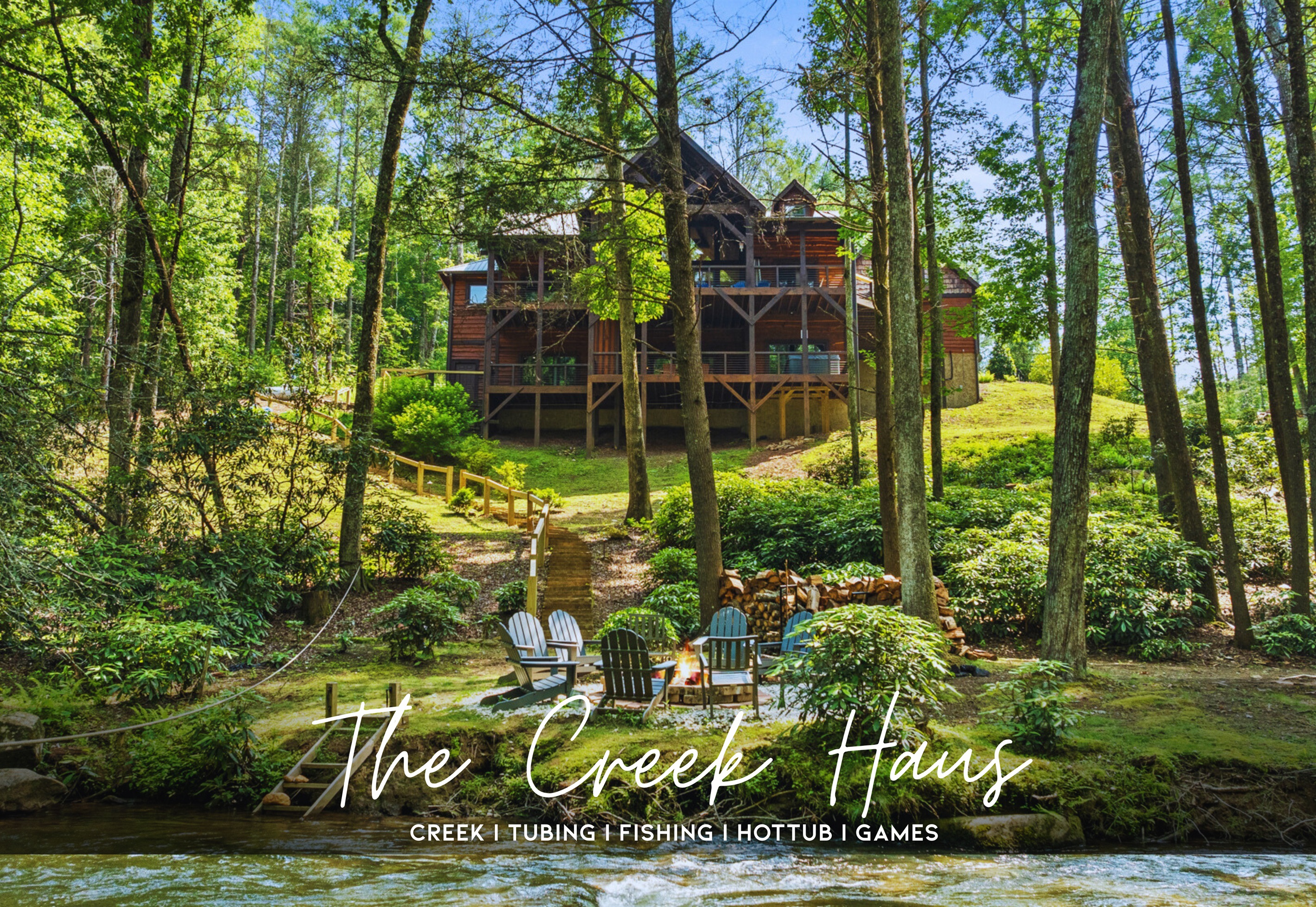 Welcome to The Creek Haüs! Experience the joy of escaping to a retreat right on the serene Fightingtown Creek. Enjoy tubing, swimming, fishing, or simply unwinding by the creek.