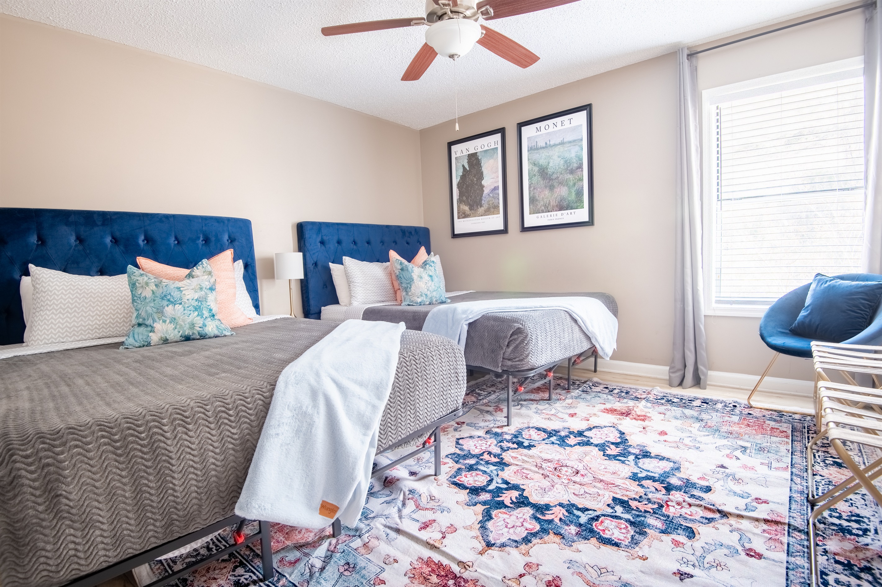 The second double bedroom has also been thoughtfully designed, with each color carefully planned to bring optimal comfort and coziness. You will also find another smart TV in this room, complete with all the streaming apps.