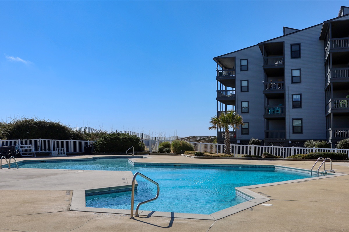 Large pool for fun and relaxation
