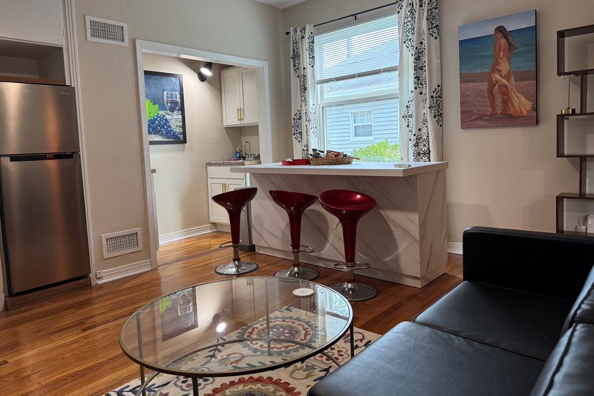 Kitchenette features everything you need.