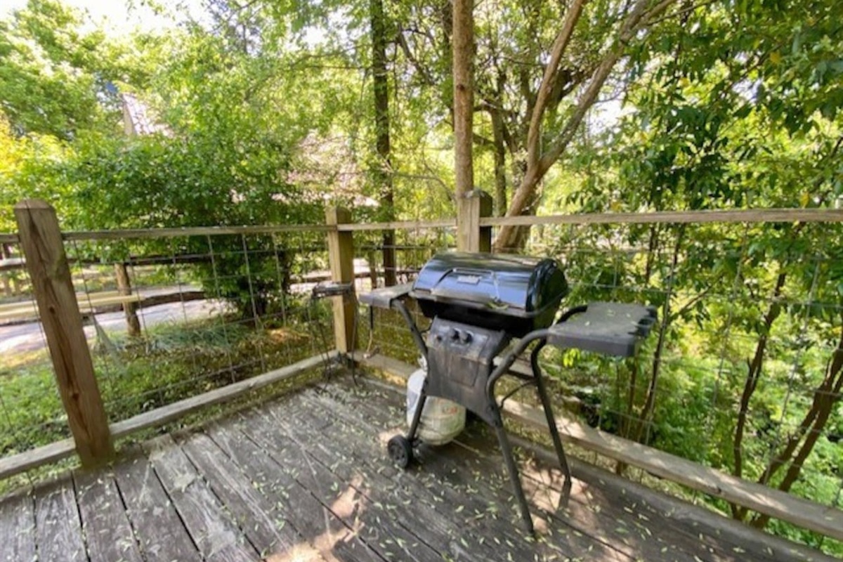 Gas grill with propane provided