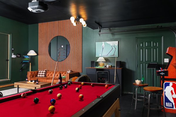 Shoot some pool and hang out!  There's a little beverage fridge hiding and... bluetooth speakers.  Create the vibe!