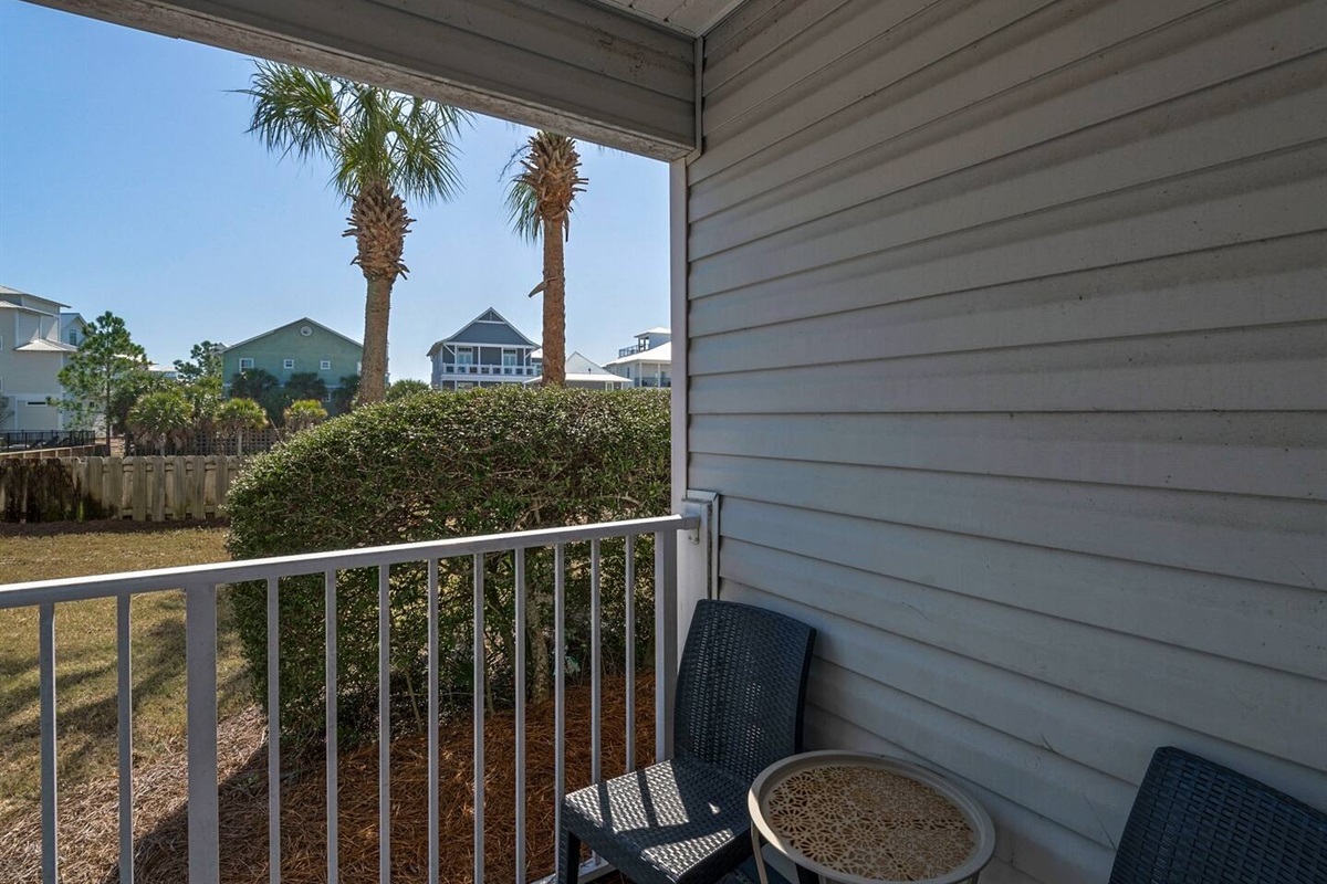 Balcony views with seating for 2!