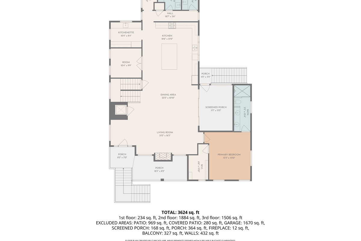 Second Floor, Floor Plan | On Beach Time | 6 30th Ave, Isle of Palms, SC | IOP Escapes