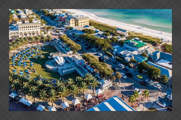 Iconic Seaside is a short golf cart ride from the Yellow Lotus