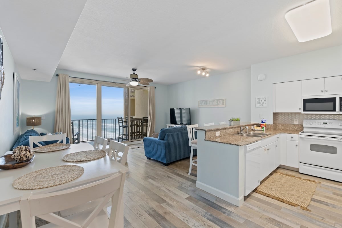 Main area with living, dining, kitchen