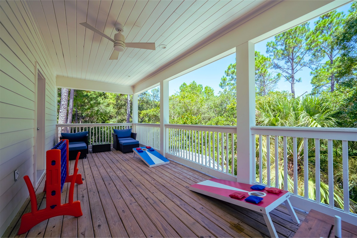 Deck on the second floor access from the queen bedroom and bunk room