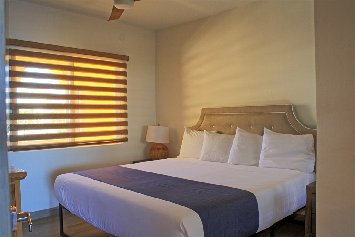 king bed in guest bedroom