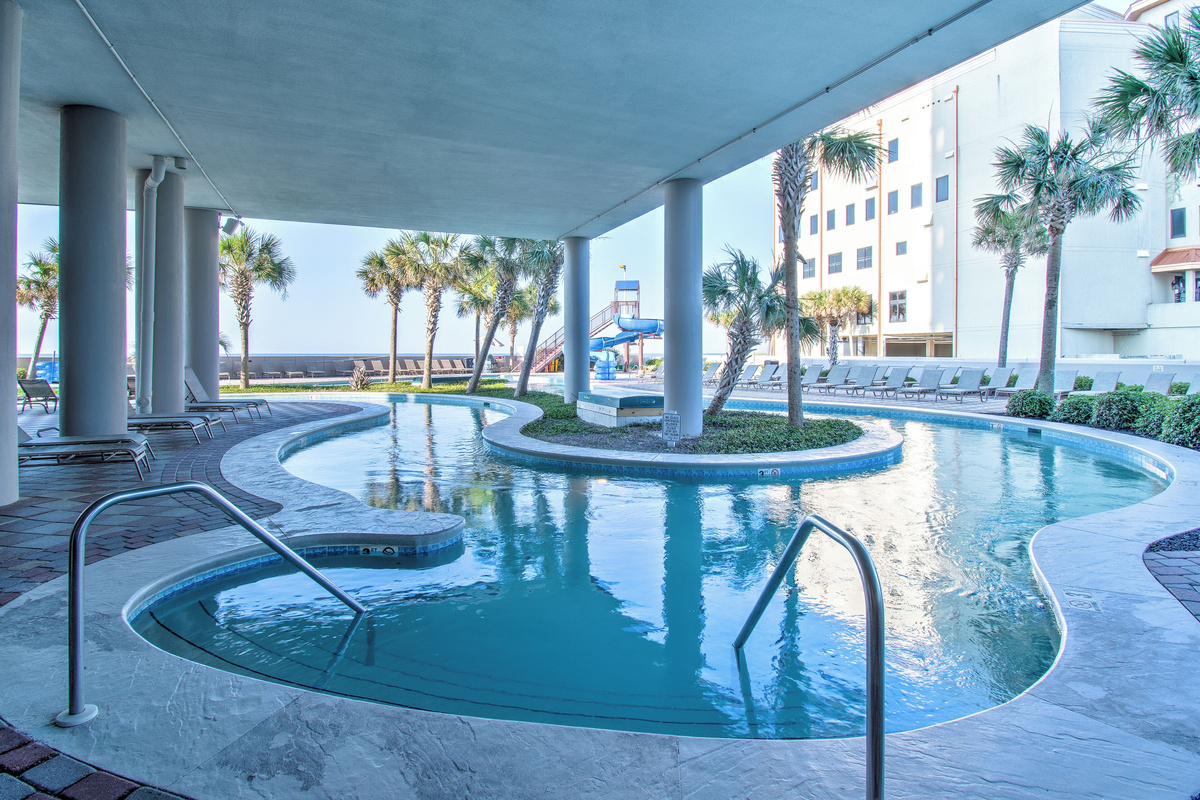Covered portion of the lazy river 
