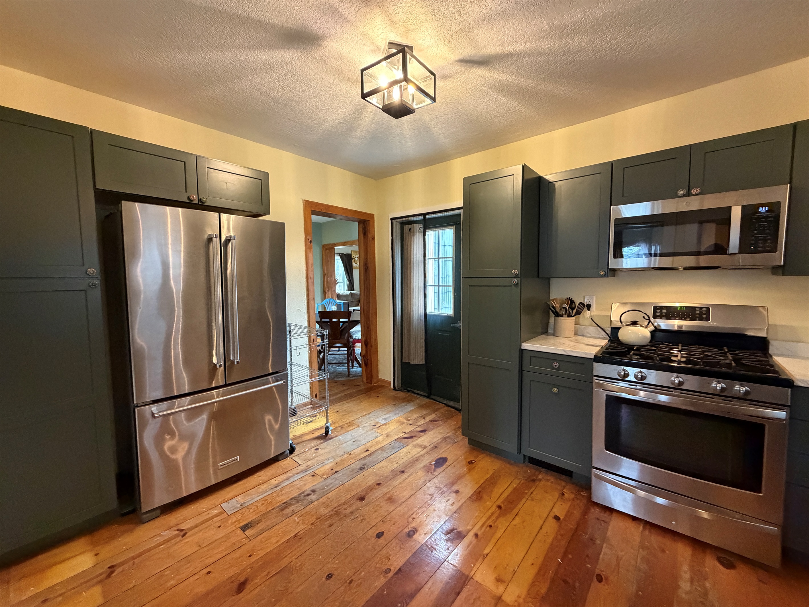 There's a large French door refrigerator.
