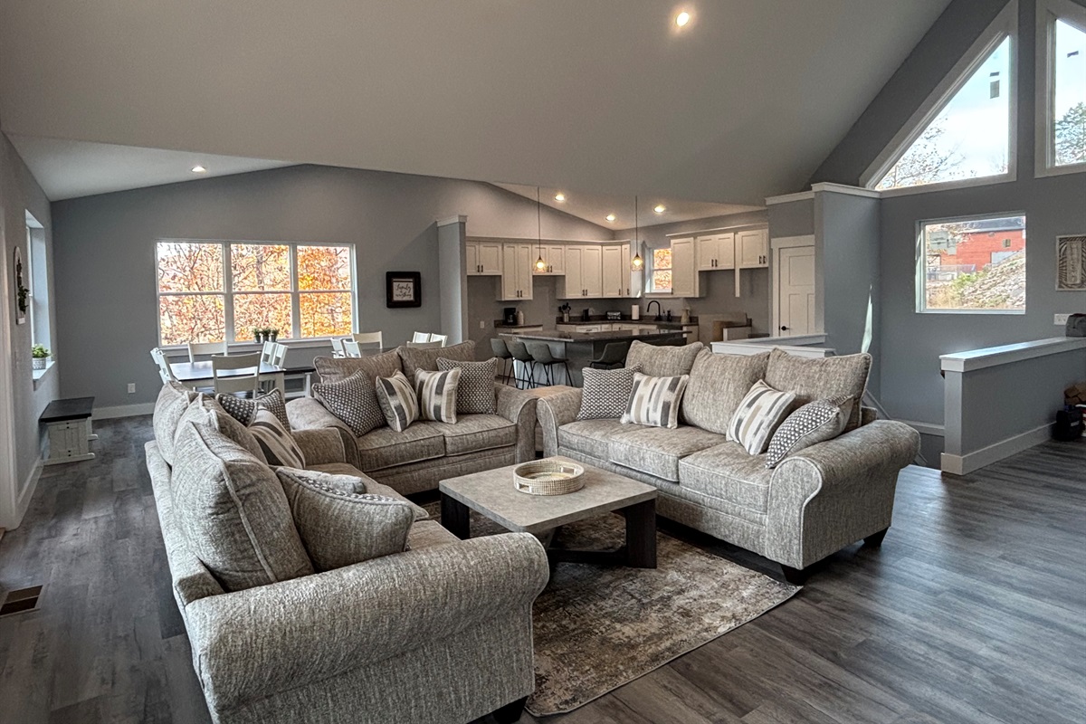 spacious living area on main level