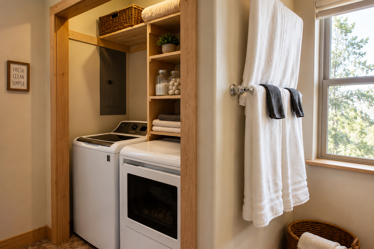 In-unit laundry makes it easy to pack light and stay comfortable through a longer visit.
