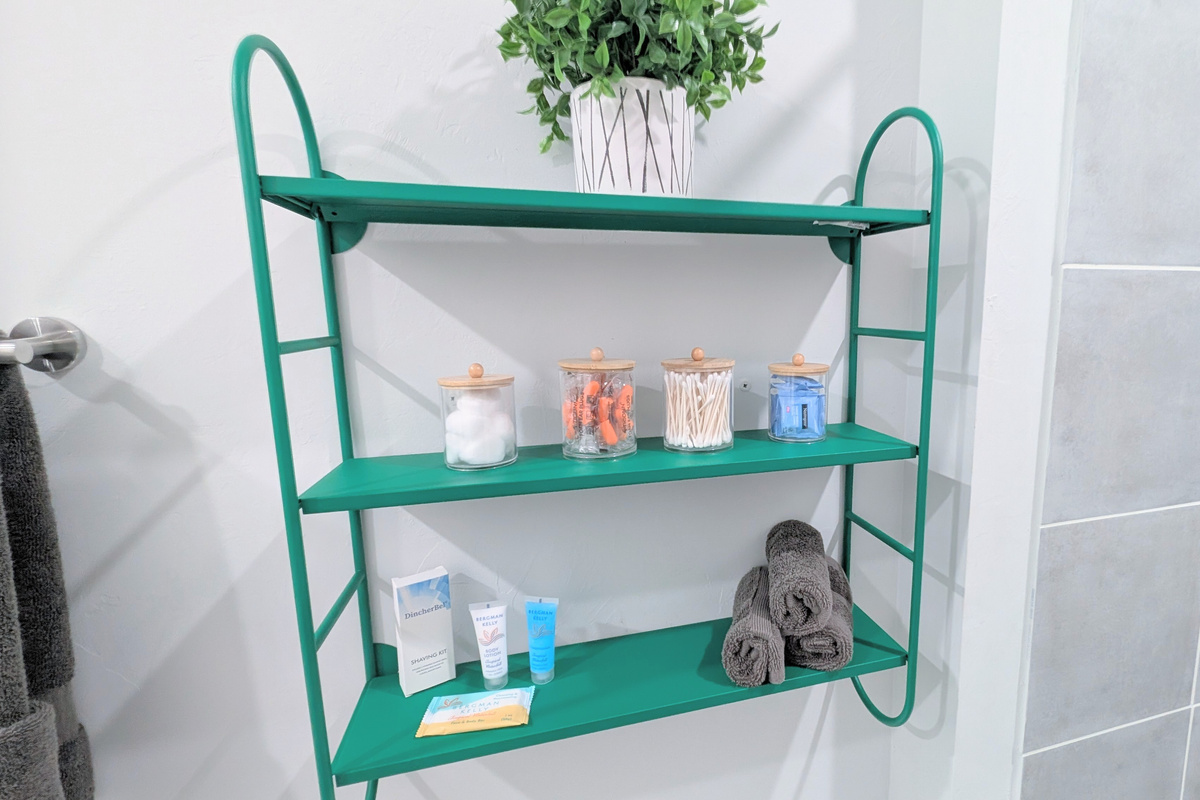 Bathroom is stocked with plenty of basic toiletries to make your stay stress-free.