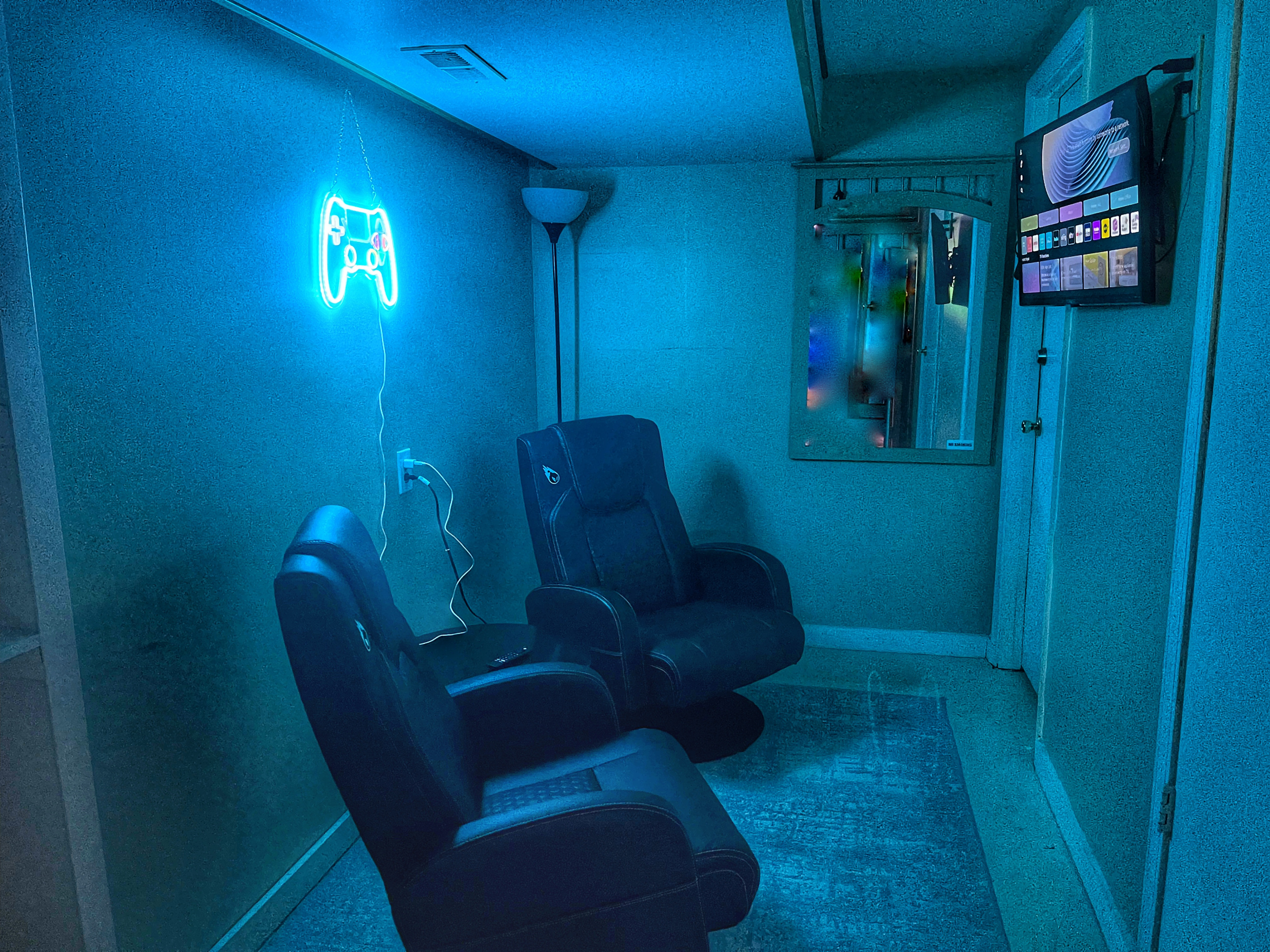 Newly added downstairs gaming room