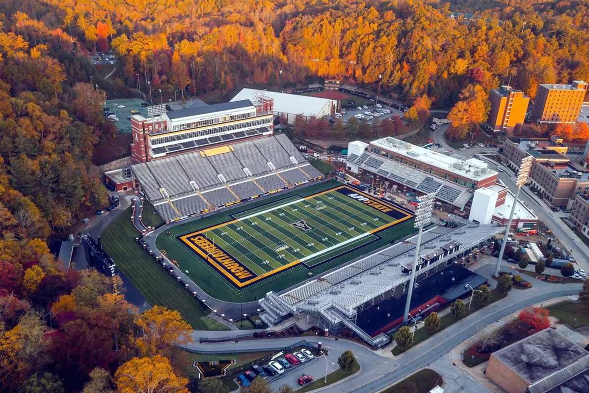 There is nothing like Appalachian State Mountaineer Football in the Fall! Kidd Brewer Stadium is one of the most scenic college football stadiums you will find and it's only 11 miles away!