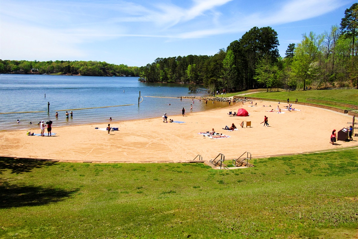 Quick drive to a sandy beach.