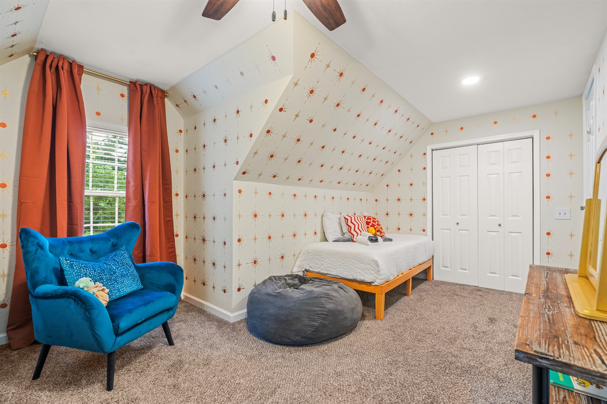 This room sleeps three, twin trundle and twin single