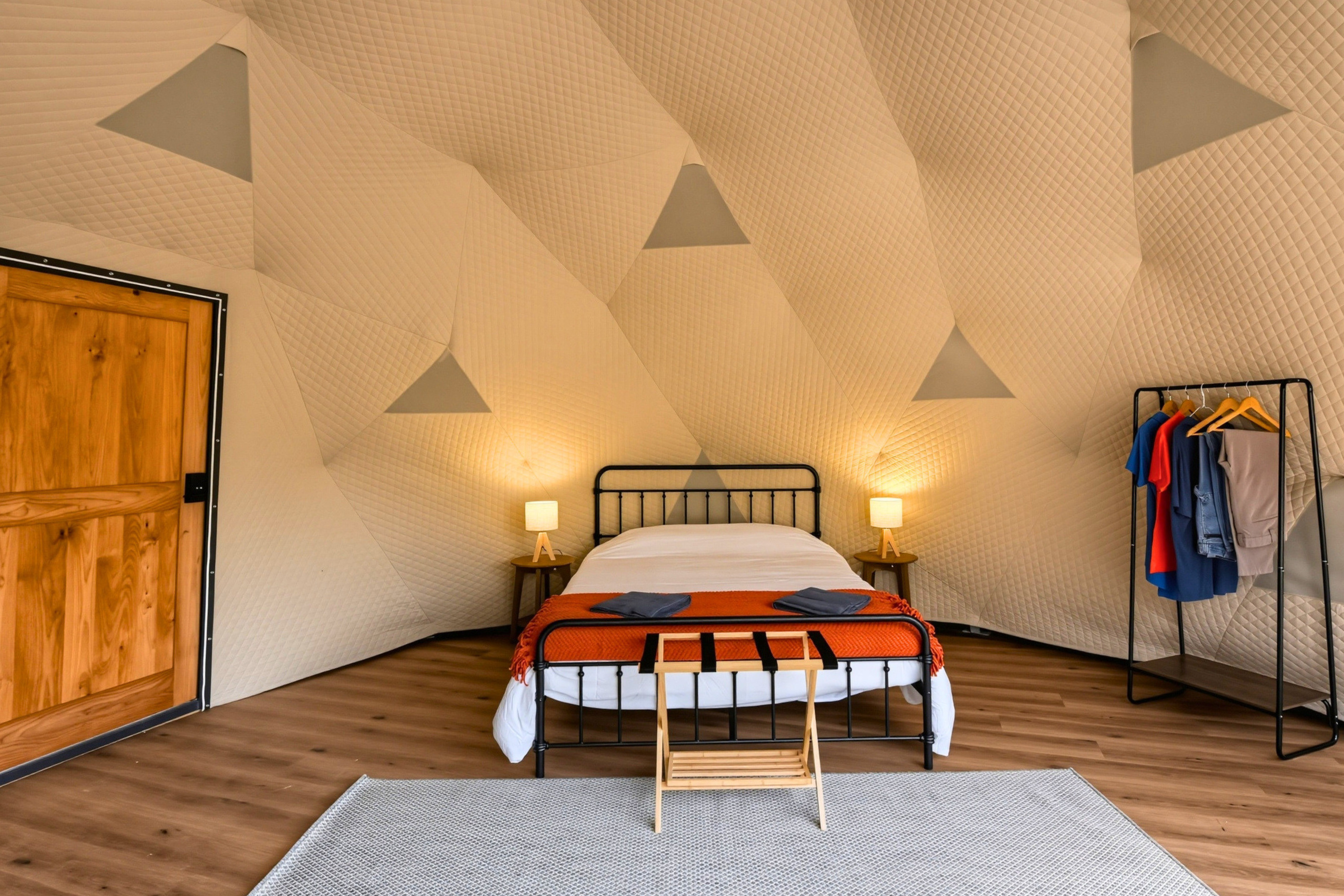 Unwind in the comfort of your queen bed after a day exploring the Ozarks.