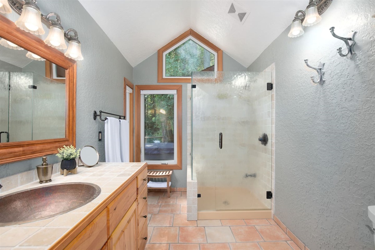 Refresh and rejuvenate in our stylish bathroom!