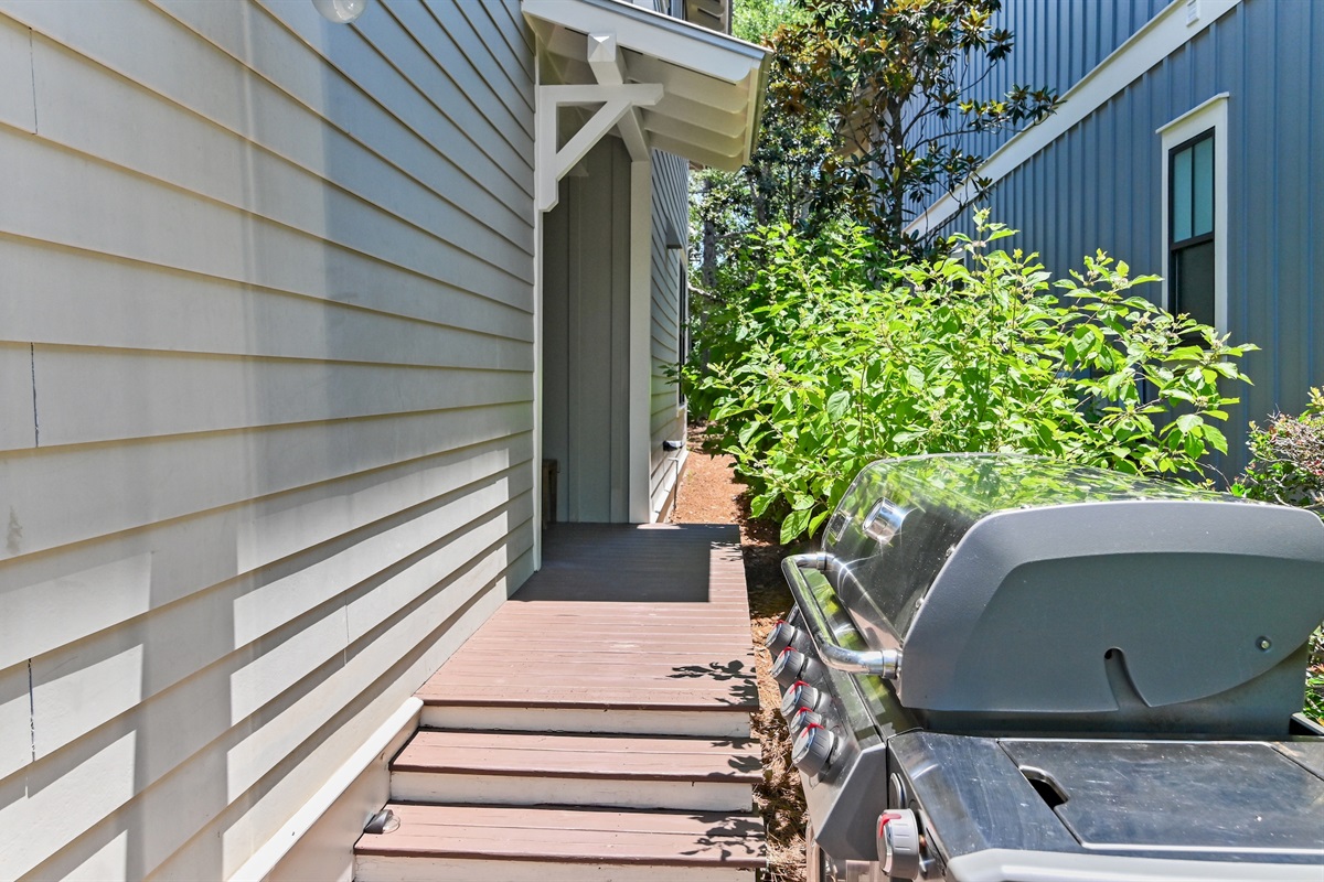 Outdoor grilling area for fresh-caught seafood or casual cookouts.