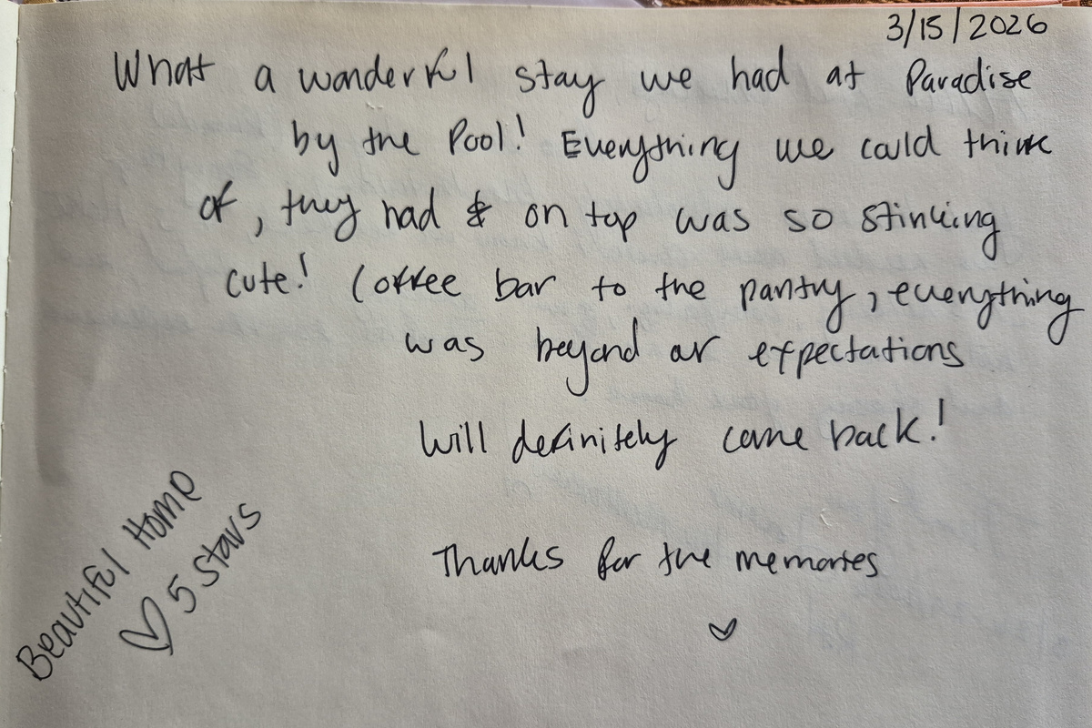 Guest's thoughtful reviews during their stay