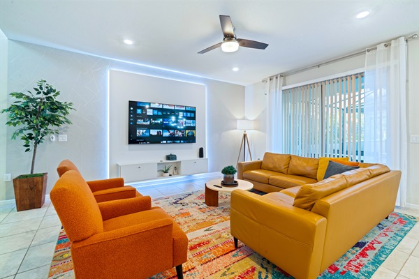 Overlooks the private pool for effortless indoor-outdoor living.