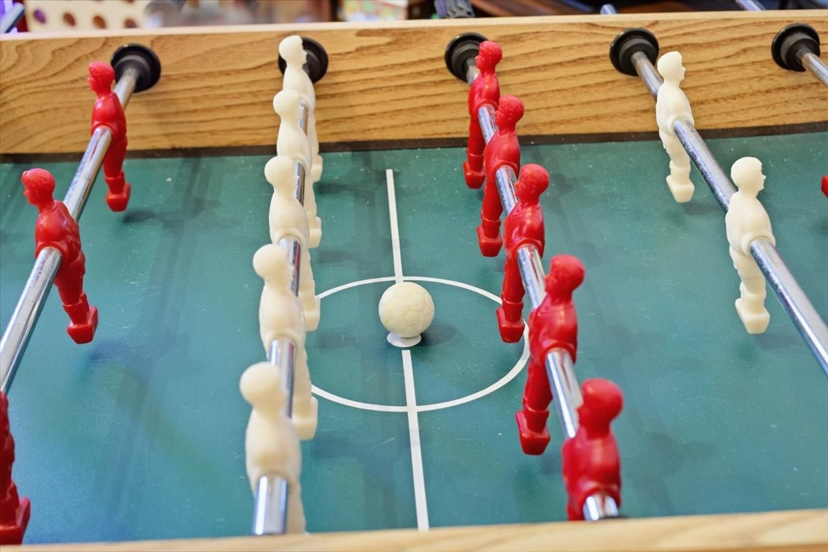 A friendly foosball match is always just one challenge away