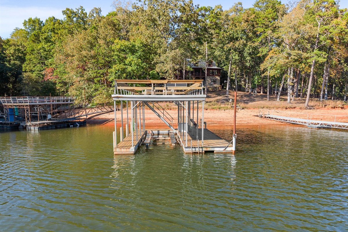 The dock is ready for your boat or lazy afternoon float.