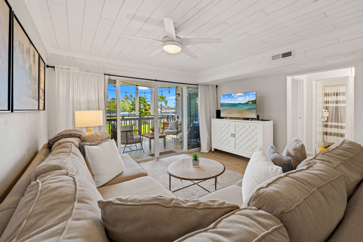 Comfortable living room made for relaxing and gathering together.