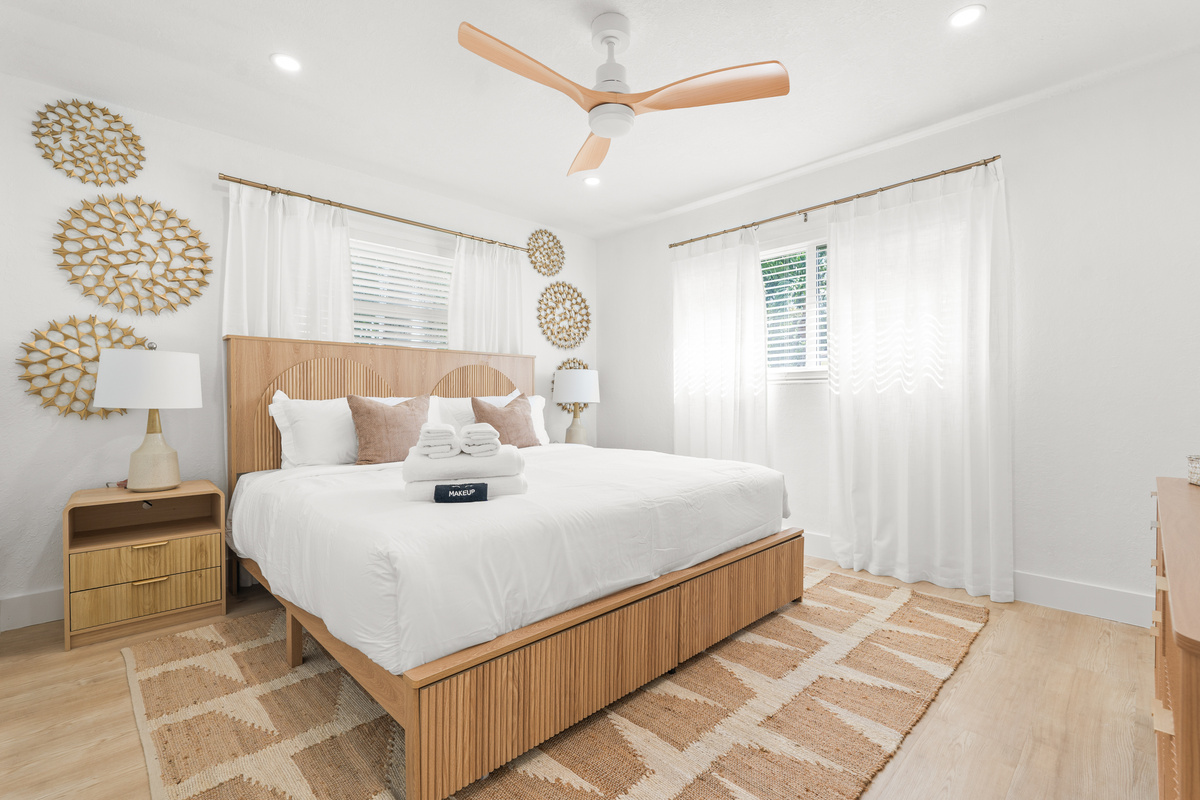 A serene bedroom retreat with plenty of natural light