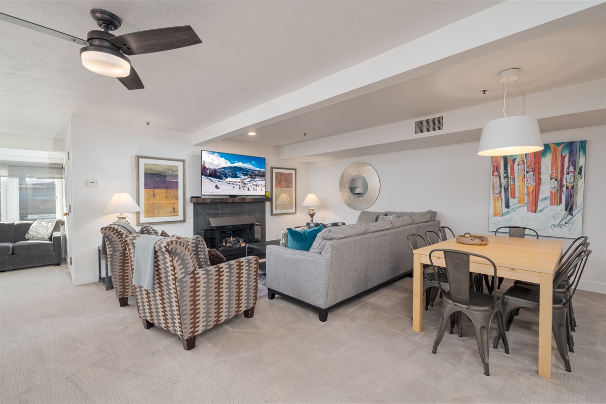 Large living and dining area