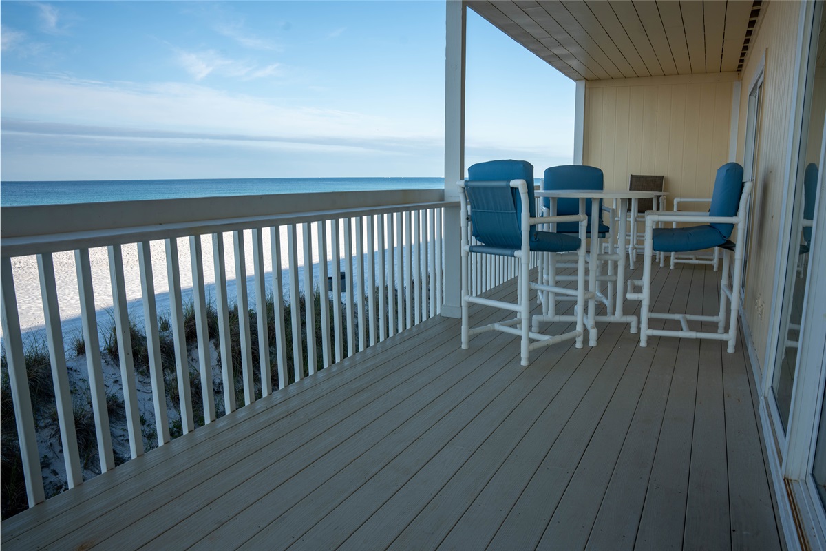 Deck is great place to eat or rest from sun