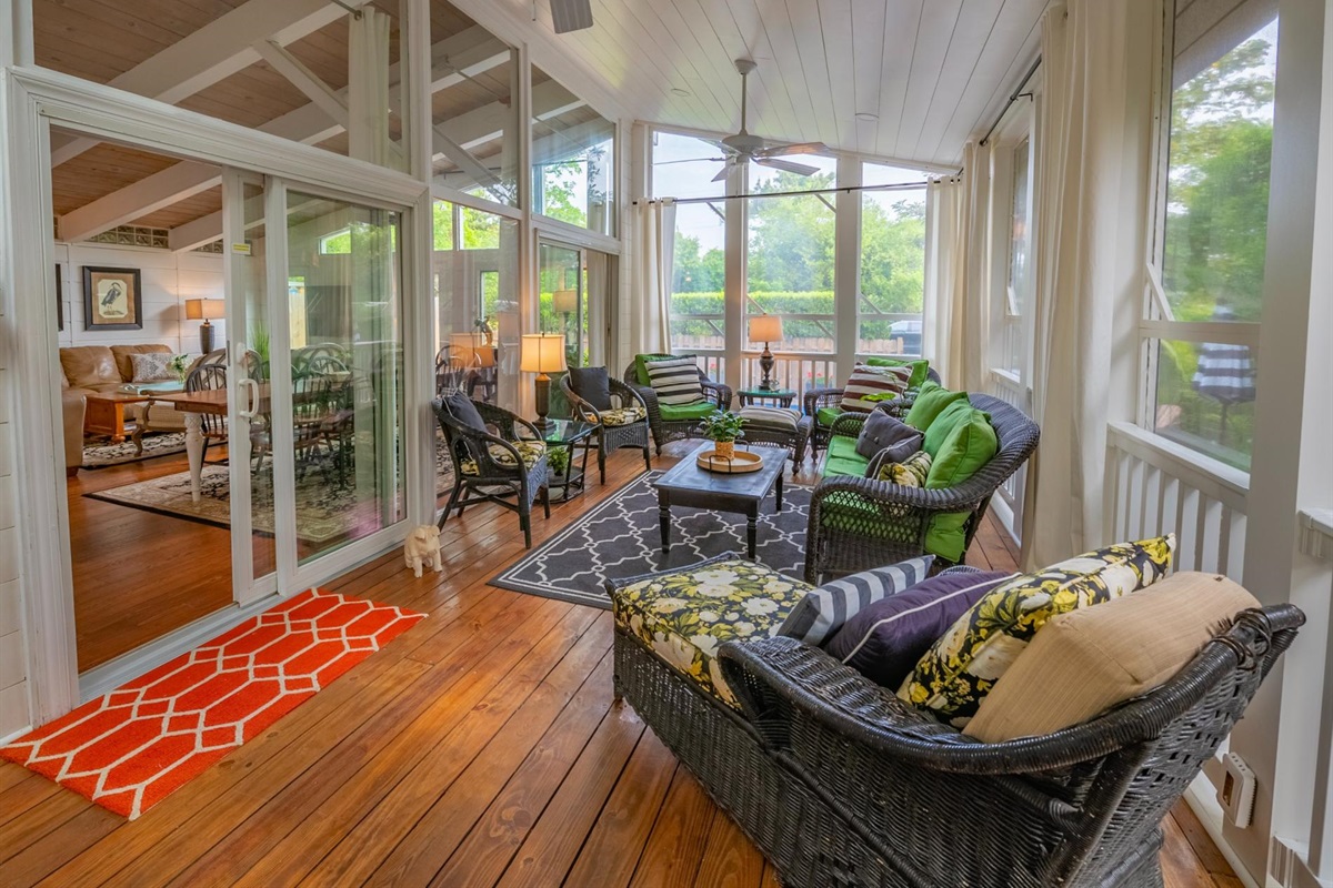 Enjoy the beautiful screened porch overlooking the pool