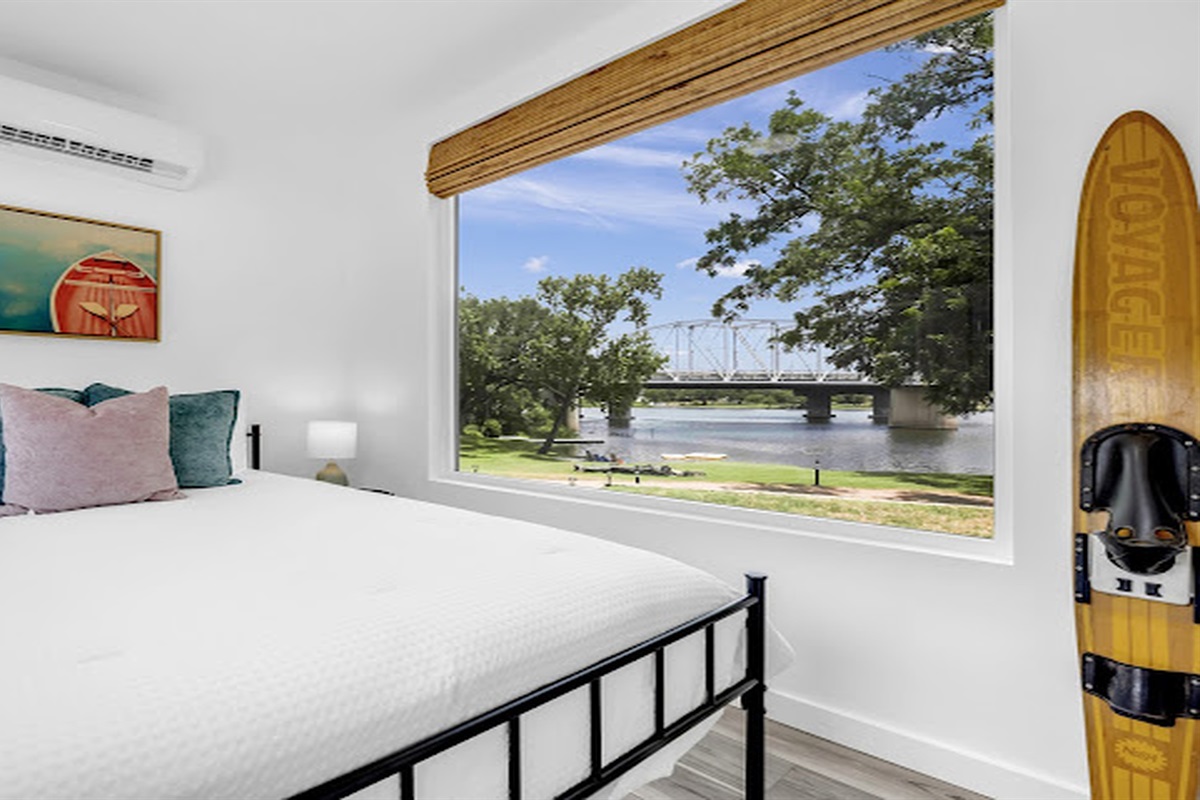 Fall asleep to calming river views just outside your window.