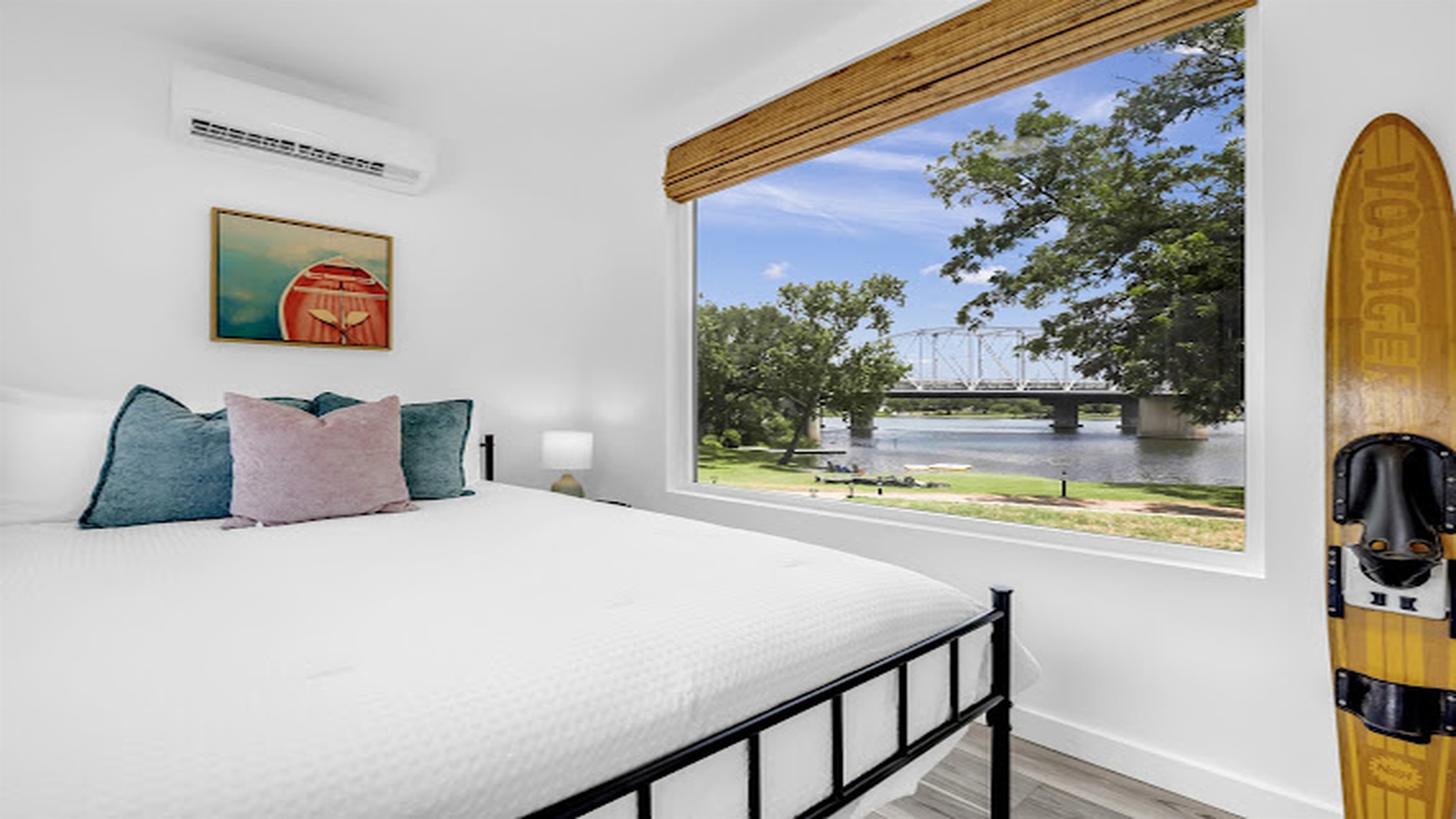 Fall asleep to calming river views just outside your window.
