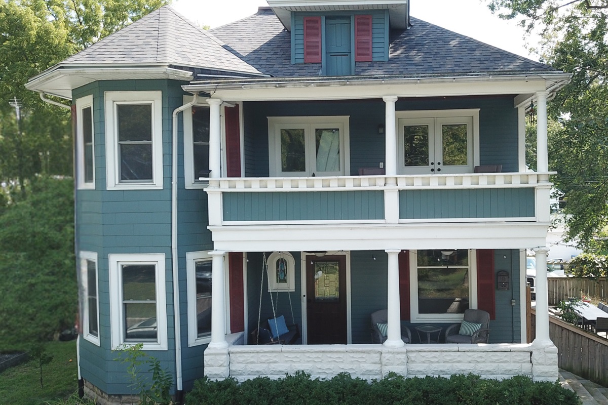 This is the front of the Wanderer's Rest Property, but please note this listing is for the Garden Level Apartment only which is accessed from the back of the home.